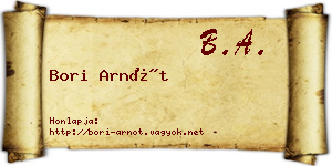 Bori Arnót névjegykártya